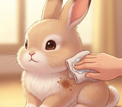 cleaning a rabbit