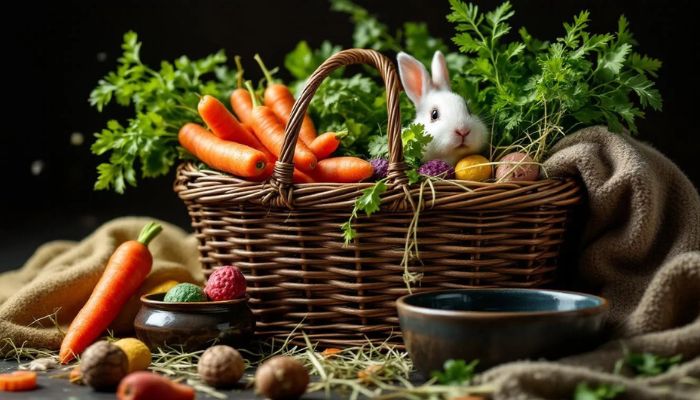 Rabbit needs proper food and care items