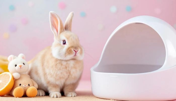 Litter-trained rabbit in clean home