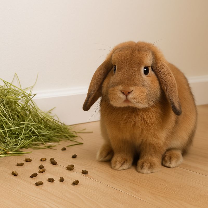 rabbit missing litter box and making a mess